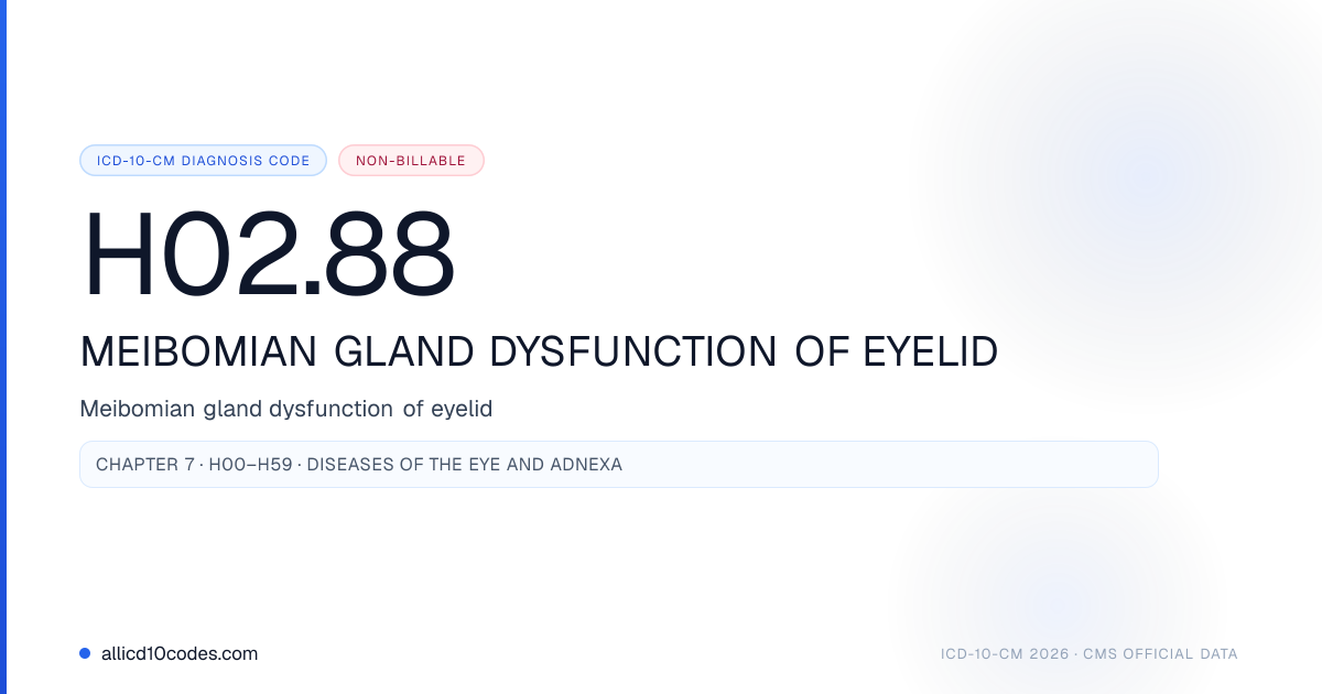 h02-88-meibomian-gland-dysfunction-of-eyelid-icd-10-cm-2026