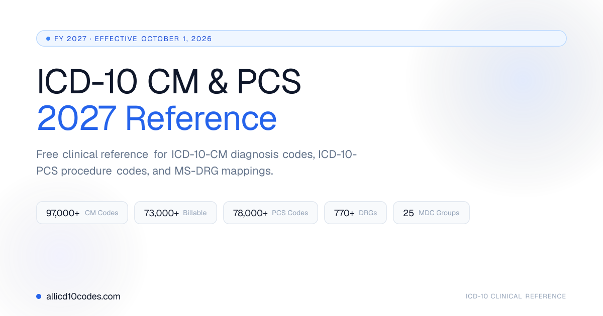 ICD-10 CM & PCS Codes 2026 — Complete Clinical Reference